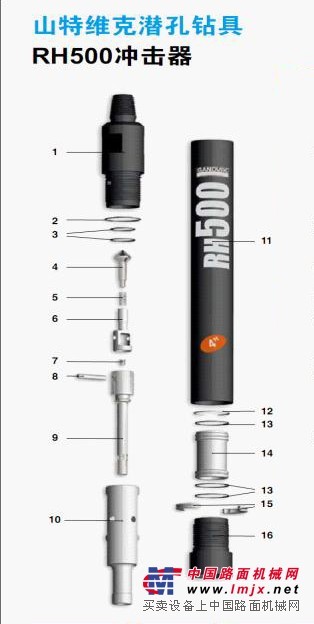 供应山特维克潜孔钻具RH500冲击器