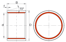 柱形滑动衬套 ZGB140X155X150, 根据 DIN ISO 4379 标准的圆柱滑套，免维护