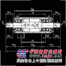 直立式軸承座單元 VRE319-C, 非剖分，軸和作為浮動軸承的一個圓柱滾子軸承 NU以及作為定位軸承的O型布置的兩個角接觸球軸承，脂潤滑，帶氈密封＋V型圈