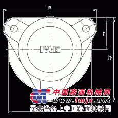 法兰式轴承座 F511-WA-L + 22211-E1-K, 三角的，用于带锥孔和紧定套的轴承，毡密封，脂润滑