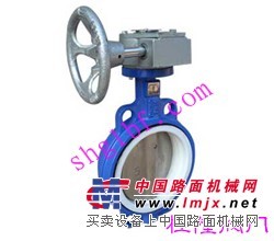 供应四氟套不锈钢板蜗轮对夹式蝶阀D371F