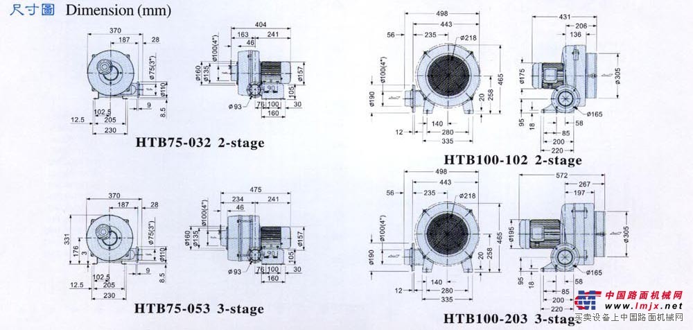 HTB100-304 HTB100-505 透浦多段式鼓风机