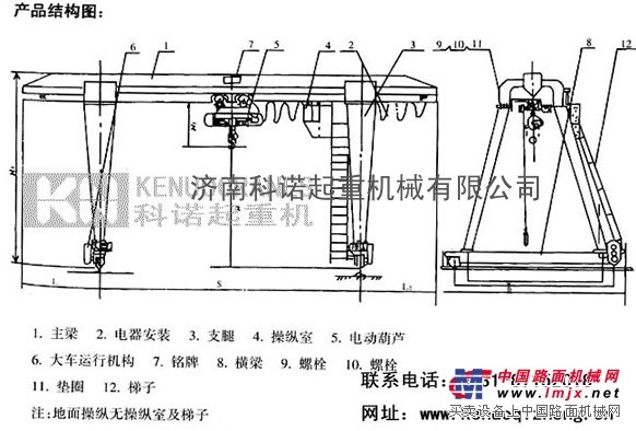 供應MH 型電動葫蘆門式起重機 （箱型）|濟南起重機生產廠家