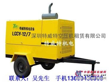 南宁空压机出租，特沃特柴移式空压机租赁