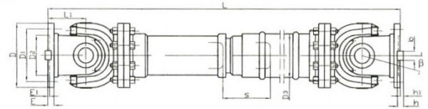 SWP E型(有伸缩法兰长型)十字轴式万向联轴器