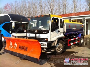 庆铃五十铃除雪洒水车价格,市政环卫铲雪车,洒水带推雪车