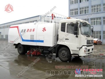 消防洒水带扫路一体车厂家,东风天锦多功能消防洒水扫路车价格
