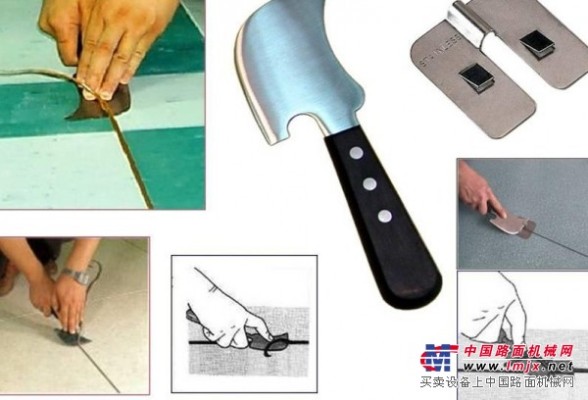塑料地板焊接配件：月牙刀，矽膠壓輪，手工開槽刀