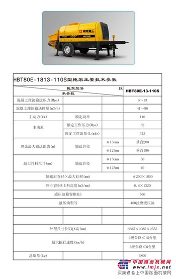 通亚汽车HBT80C-1816-110S拖泵