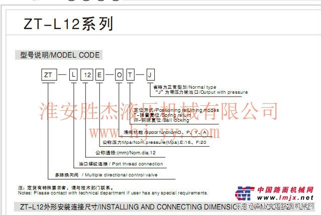 供应ZT-L12整体式多路阀