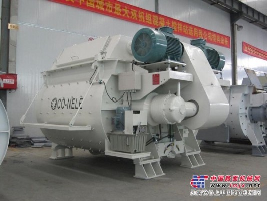 中國的雙臥軸混凝土攪拌機，汙泥處理攪拌機 CTS2000