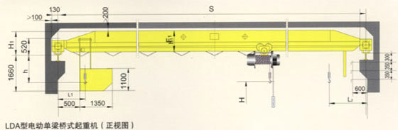 安徽合肥LDA型单梁桥式起重机（矿山起重）生产定制