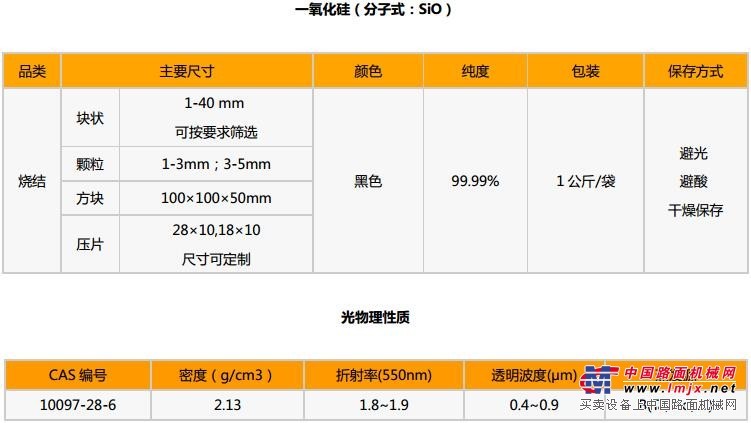 供应真空镀膜材料 一氧化硅 高纯度99.9%SiO镀膜颗粒