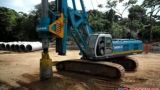 山河智能旋挖钻机在委内瑞拉TINACO-ANCO铁路K266920大桥施工