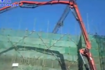 天津市天材混凝土48 米泵车施工