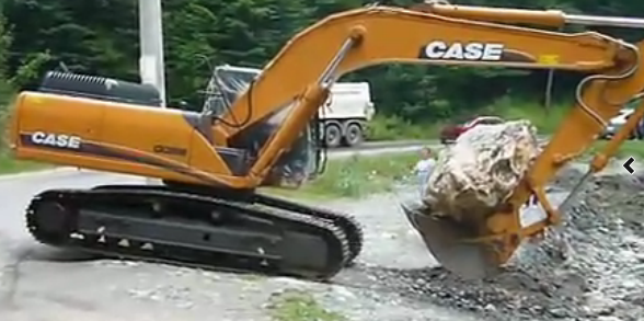 凱斯Case CX290挖掘機在搬石頭
