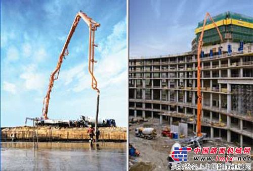 中国第一台碳纤维62米长臂架泵车交付客户