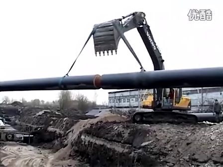 沃爾沃挖掘機俄羅斯鋪天燃氣管道視頻展示