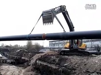 沃尔沃挖掘机俄罗斯铺天燃气管道视频展示