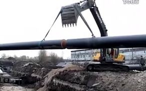 沃尔沃挖掘机俄罗斯铺天燃气管道视频展示