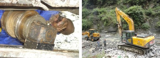 山重建机服务万里行 山里雨里继续前行