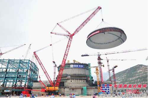  三一SCC16000履带起重机圆满完成广东台山核电站1#核岛穹顶吊装作业