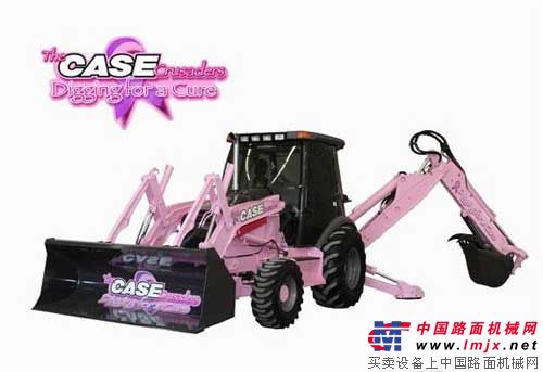 凯斯粉红色挖掘装载机模型