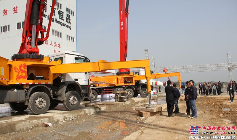 三一重工c8混凝土泵車南京施工觀摩會現場