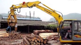 沃尔华轮式蔗木装卸机（广西圆木）作业视频