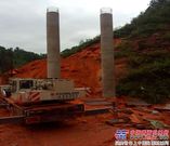 酉沿高速公路红岩水库一号桥墩柱浇筑成功