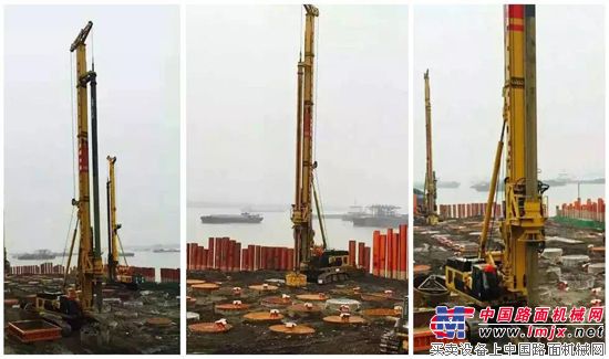 中车TR550D旋挖钻机完成武汉青长江公路大桥超深套桩施工