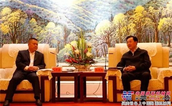 庆阳市委书记栾克军会见三一集团董事毛中吾