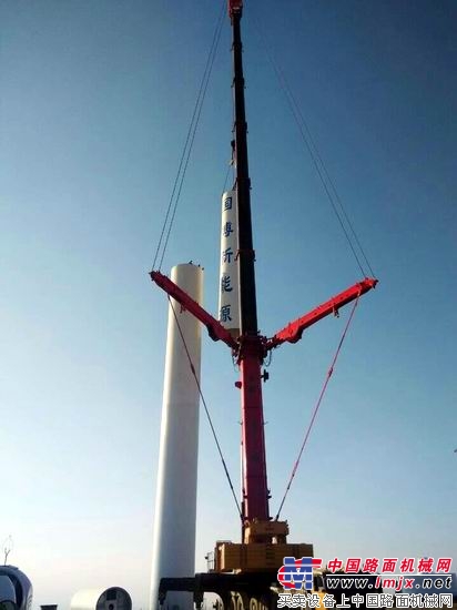 風力發電廠85米高，1.5兆瓦風力發電安裝現場