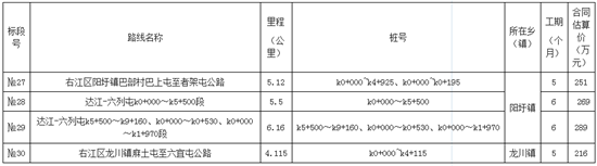 右江区阳圩镇巴部村巴上屯至者架屯公路等三个项目工程公开招标