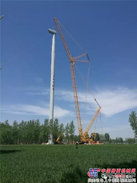陆上风电最高！徐工XGC16000完成140米风机吊装