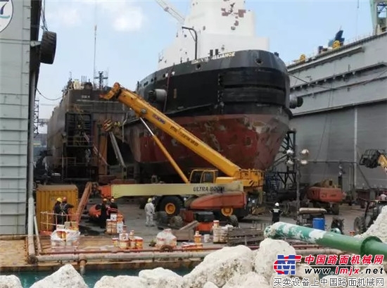 牛！5台來自中國品牌的越野輪胎起重機助力世界最大的船舶維修港！
