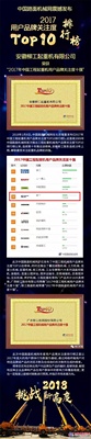 柳工起重机荣获“2017年中国工程起重机用户品牌关注度十强” 