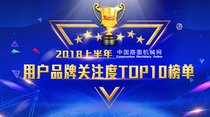 2018年上半年中国工程机械用户品牌关注度排行榜震撼发布