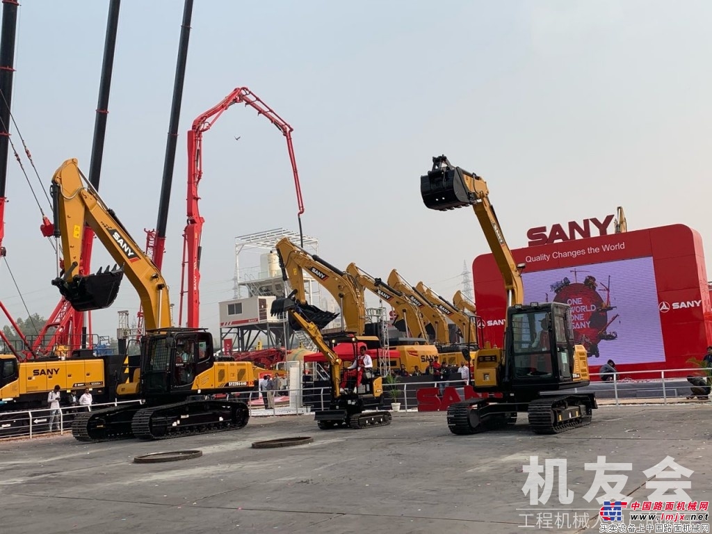 三一携多款新品闪亮印度Bauma Conexpo India 2018 展