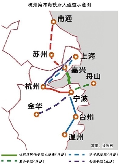 杭州湾将架起铁路大通道 宁波到上海约1个小时