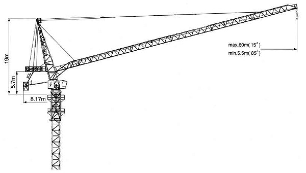 克瑞D300動臂係列塔式起重機高清圖 - 外觀