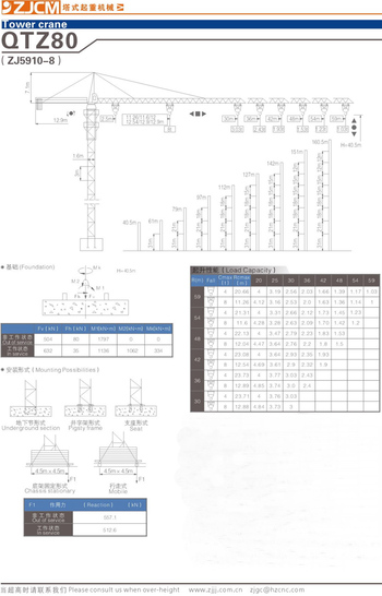 浙江建机QTZ80(ZJ5910-8)塔式起重机