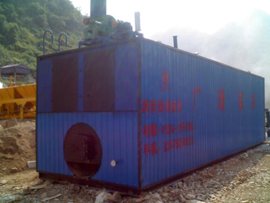 廣通LQT-4噸燃煤裝置式瀝青脫桶融化設備（油缸推進式）