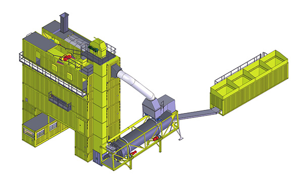 林泰閣CSM2500強制振動篩分型標準集裝箱式瀝青攪拌站