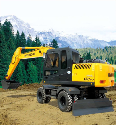 現代R150W-7輪式挖掘機