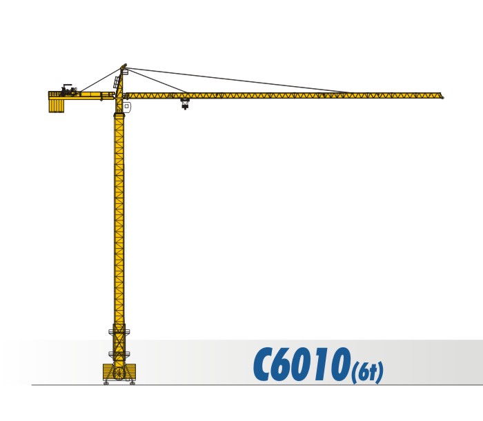 川建C6010(6t)水平臂塔式起重机高清图 - 外观