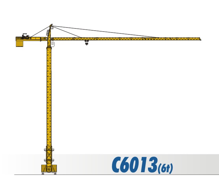 川建C6013(6t)水平臂塔式起重机高清图 - 外观